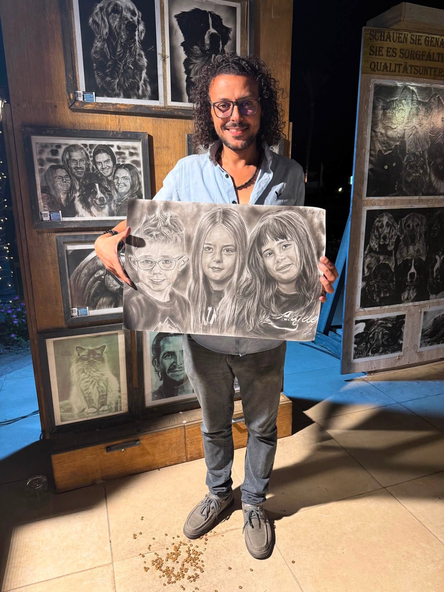 Wasseem Tayssir, portrait artist, at his studio